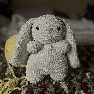 Crochet Plush White Bunny